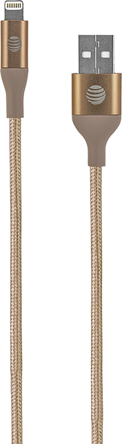 AT&T Braided 4 FT Lightning Cable - Gold